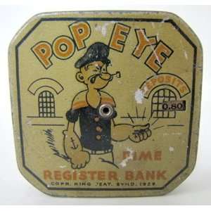  1929 Popeye Tin Register Bank 