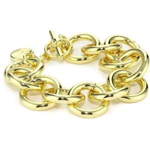    1AR by UnoAerre 18k Gold Plated Circle Link Bracelet Jewelry