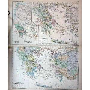  MAP 1873 PELOPONNESUS MESSENIA SPARTA LACEDAEMON