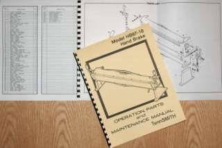 TennSMITH HB97 18 Hand Brake Operator Part Manual  
