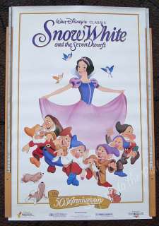Walt Disney Snow White & 7 Dwarfs 50th Anniversary Movie Poster Rolled 