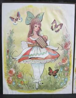 1971 STAPCO LITHO   M. HARTNETT Girls Flower Butterfly  