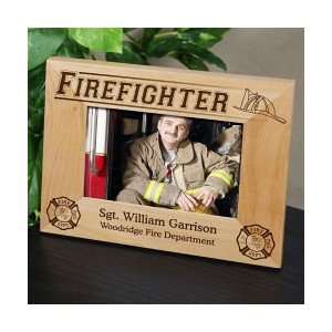    Personalized Firefighter Wood Picture Frame