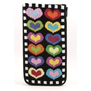   Case   Hearts On Black   Needlepoint Kit Arts, Crafts & Sewing