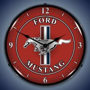 Ford Mustang Emblem Advertising Lighted Clock 