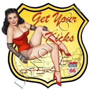  Route 66 Vintage Style Pinup Decal S274 Musical 