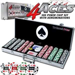   Aces 500 11.5g Poker Chip Set w/ Aluminum Case 