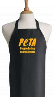 PETA People Eating Tasty Animals Black BBQ Apron  