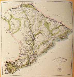 Edgefield County District South Carolina 1820 Map Hand Colored Reprint 