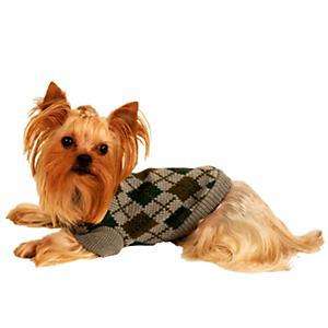  Classic Gray Argyle Knit Small Dog Puppy Teacup Sweater Clothes XS