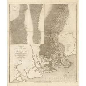  1780 Map Georgia, Boundaries, South Carolina