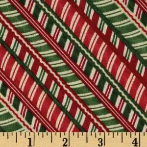  44 Wide Santas Big Night Peppermint Red/Pine Fabric By 