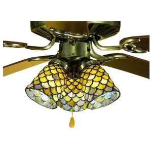   Tiffany Fishscale Fan Light Shade Ceiling Fixture