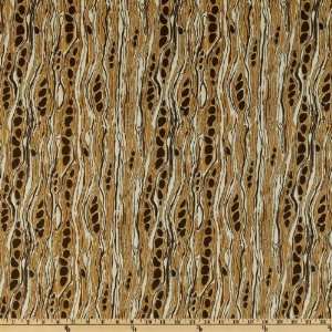   Wood Grain Brown/Ochre Fabric By The Yard Arts, Crafts & Sewing