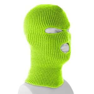 Superstretch Florecent Green Full Face Ski Mask   Single Piece   Made 
