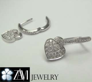 Heart Diamond Earrings Multi use Pendant 18K White Gold  