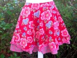 ROOM SEVEN Red Winter Scallop Twirl Skirt 104 3 3T 4T  