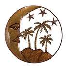 metal moon and palm tree wall decor 21D