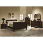   Louis Philippe Rich Cherry Wood Finish Queen Sleigh Panel Bedroom Set