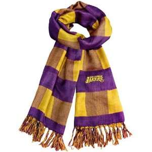  Los Angeles Lakers Purple Gold Plaid Fashion Scarf Sports 