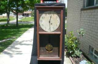 Seth Thomas No. 6 Walnut Wall Regulator Office Clock Painted Dial Runs 