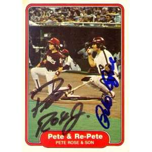  Pete Rose & Son Autograph/Signed 1982 Fleer Card Sports 