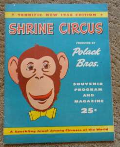 1956 Polack Bros. Shrine Circus Program  