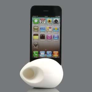  White / Egg Shaped Silicon Amplifier for Apple iPhone 4 4G 