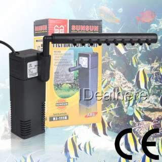 200L/H 2W Submerge Internal Aquarium Water Filter For Fish Tank  