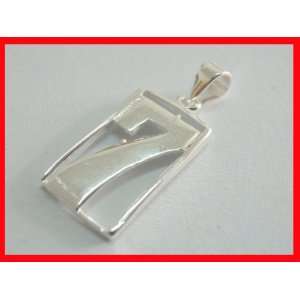 Lucky #7 Pendant Solid Sterling Silver .925 #4209