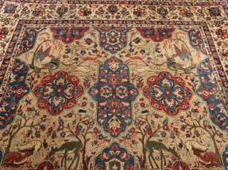   Antique1920s Persian Pictorial Isfahan Collectible Wool Rug  