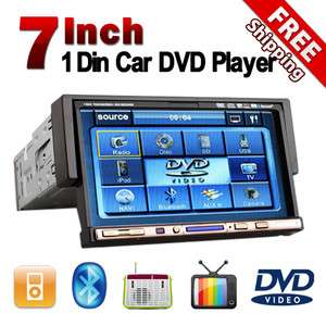 Touch Screen 1DIN Car Radio Audio DVD Player TV Tuner  