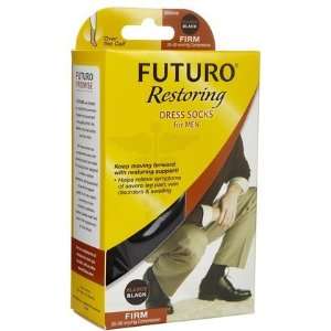 Futuro Restoring Dress Socks for Men, Firm Black XL (Quantity of 2)