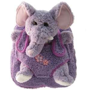  Kids Purple Large Backpack With Elephant Stuffie 