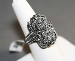 Brand New Vintage Design Marcasite Sterling Silver Ring  