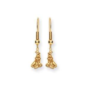  14K Solid Gold Authentic Disney Goofy Dangling Earrings Jewelry