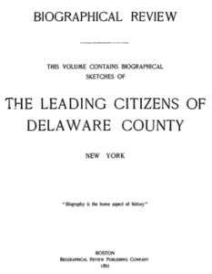 1895 Genealogy Bio Review Delaware County New York NY  