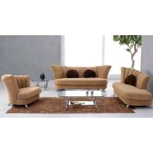  MF7588 Brown Microfiber Sofa & Chaise 2Pc set
