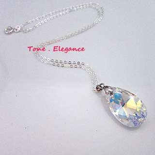   Sterling silver genuine SWAROVSKI crystal womens charm necklace  