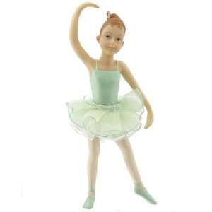 Personalized Young Ballerina   Green Christmas Ornament  