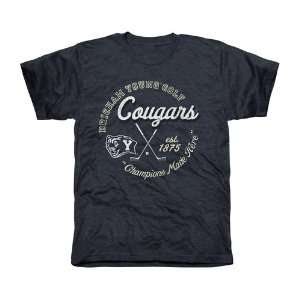  BYU Cougars Winners Circle Tri Blend T Shirt   Navy Blue 