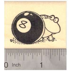   Frog Behind the Eight Ball, Pool Rubber Stamp Arts, Crafts & Sewing