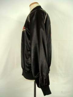 Vintage HARLEY DAVIDSON Black Satin Zip Up Jacket XL  