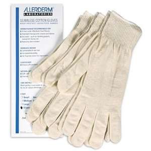  Seamless Cotton Gloves by Allerderm   Large Size 3 Pair 