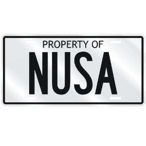  NEW  PROPERTY OF NUSA  LICENSE PLATE SIGN NAME