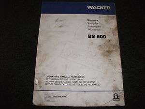 Wacker BS500 Rammer operators parts manual  