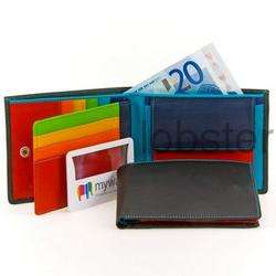 MENS FINE MYWALIT LARGE FLAP BIFOLD LEATHER WALLET KINGFISHER BLUES 