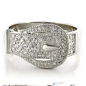   Buckle Cocktail Silver Band Ring Womens Plus Size 9 USA Seller  