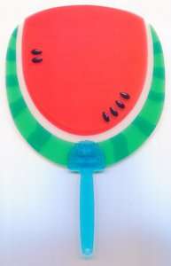 Watermelon Die Cut Plastic Hand Fan #1  