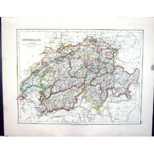  Johnston Map 1906 Switzerland Bern Germany Empire Bavaria 